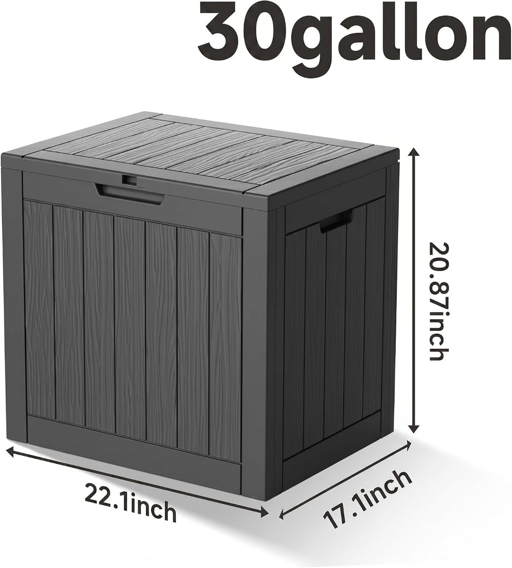 NicBex 30 Gallon Deck Box, Waterproof Resin Outdoor Storage Box Lockable for ...