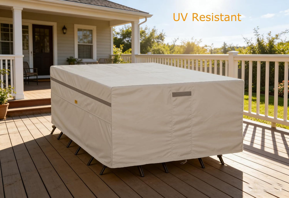 Garden Blasam Waterproof Patio Furniture Cover 128W x 82D in Beige