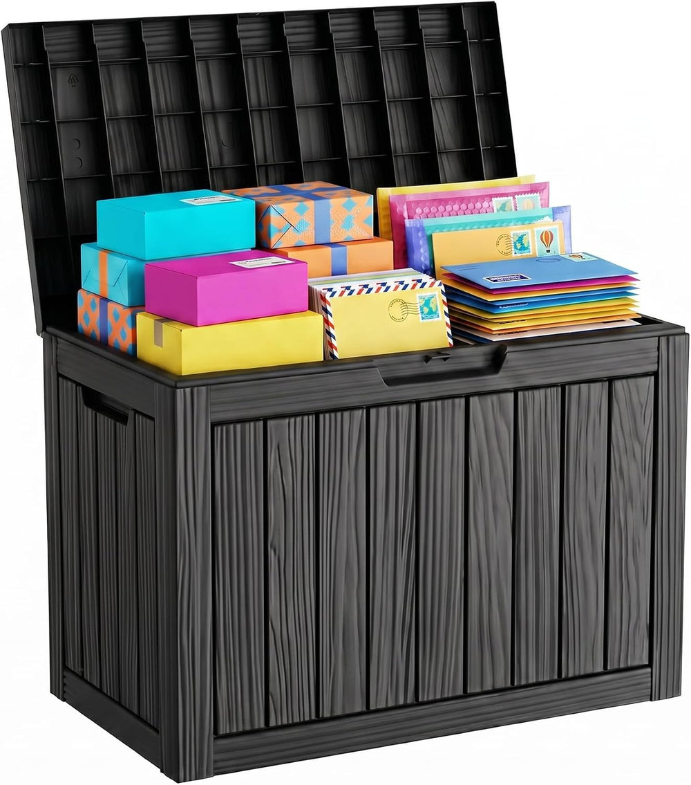 Package Delivery Box, Lockable Resin Outdoor Package, Waterproof Deck Box for...