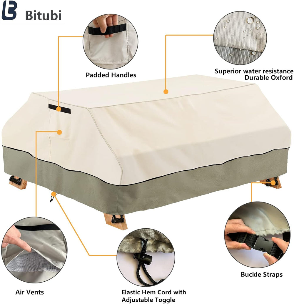 Bitubi 96 Inch Heavy Duty Waterproof Picnic Table Cover - 600D Tough Canvas W...