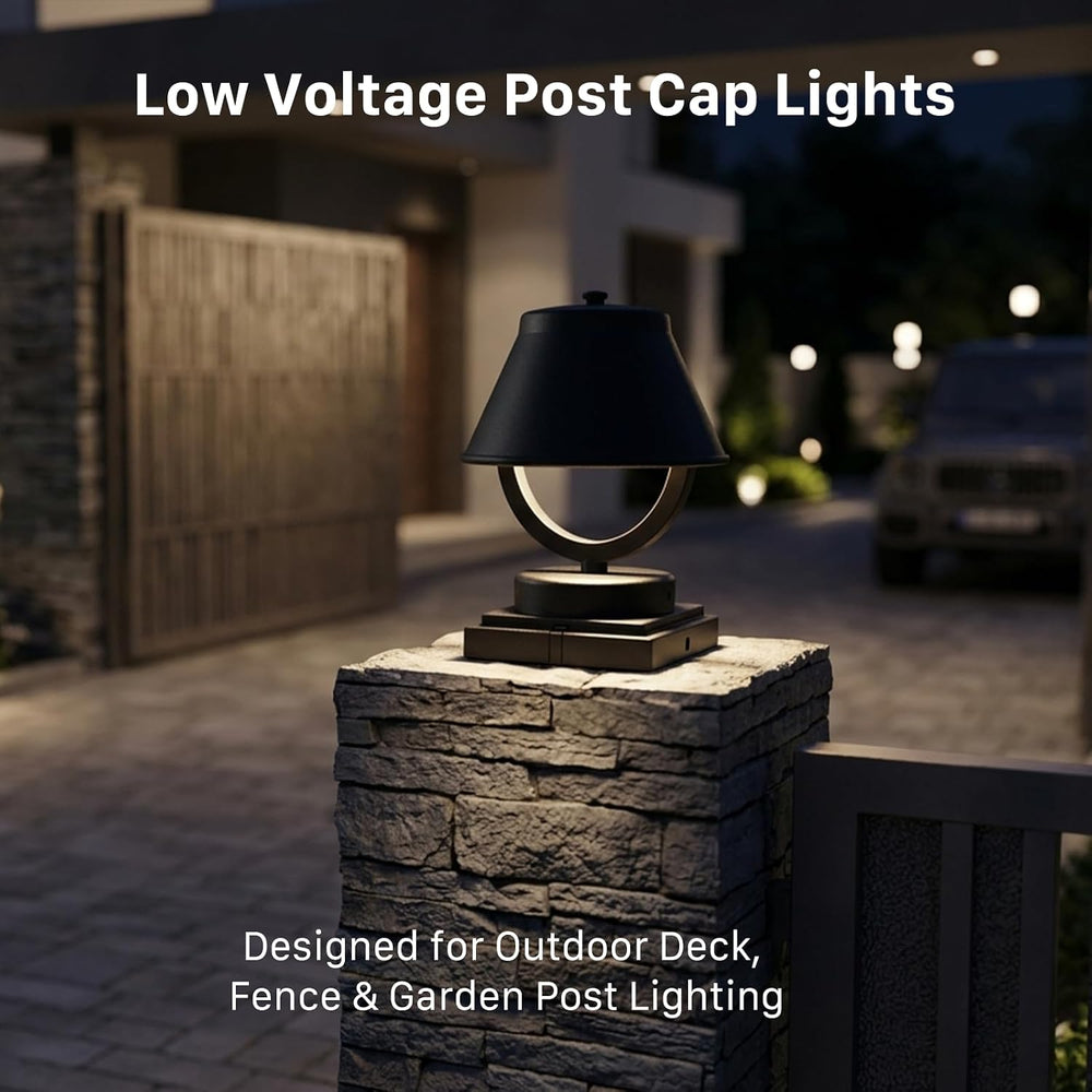 GOODSMANN Low Voltage Outdoor Post Cap Lights 3W LED 189 Lumen 3000K 8PK