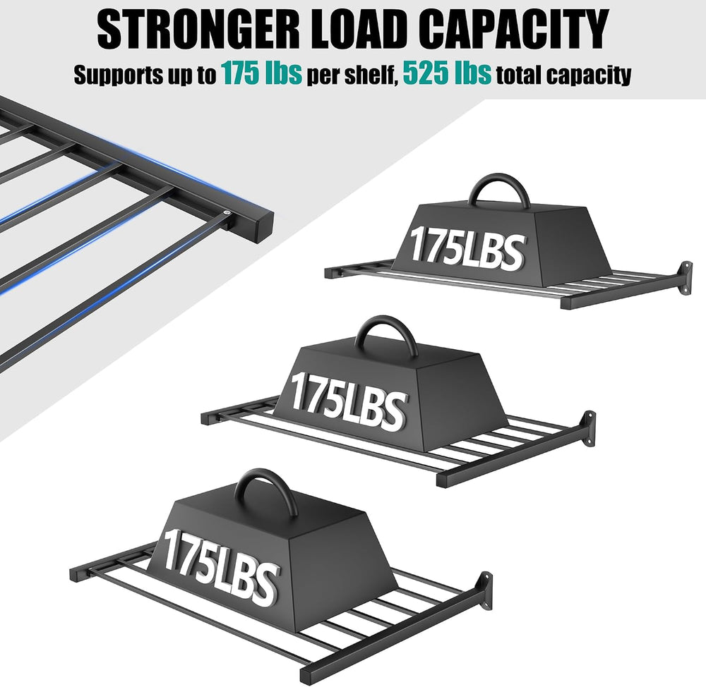 Heavy Duty Garage Wall Shelves, Metal Storage Shelves (33" x 24")