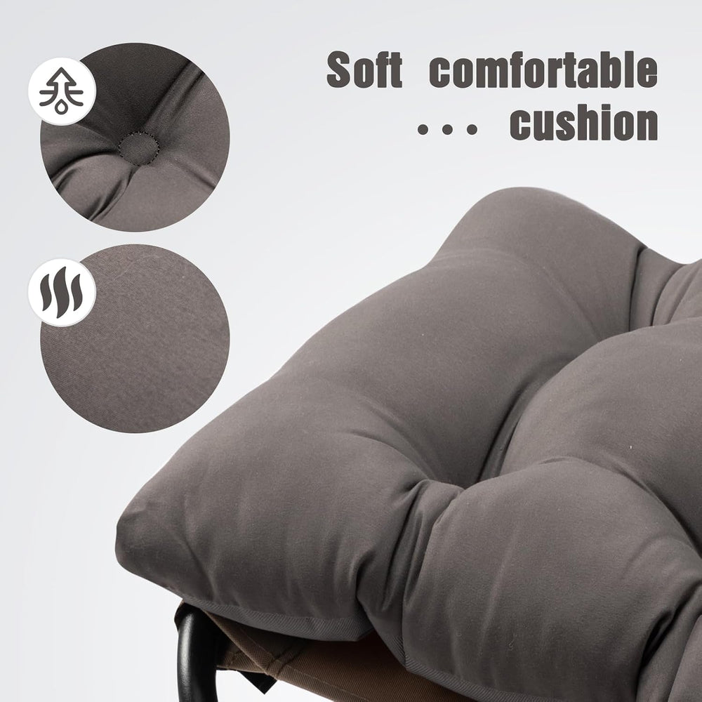 HollyHOME 15"(H) Folding Footrest Stool, Upholstered Small Foldable Otto...