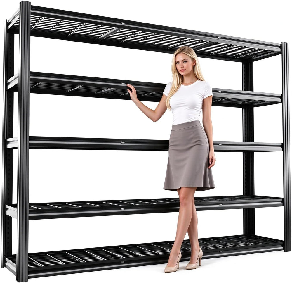 Heavy Duty 5-Tier Metal Garage Storage Shelving, 3030 lbs Load Capacity Adjus...