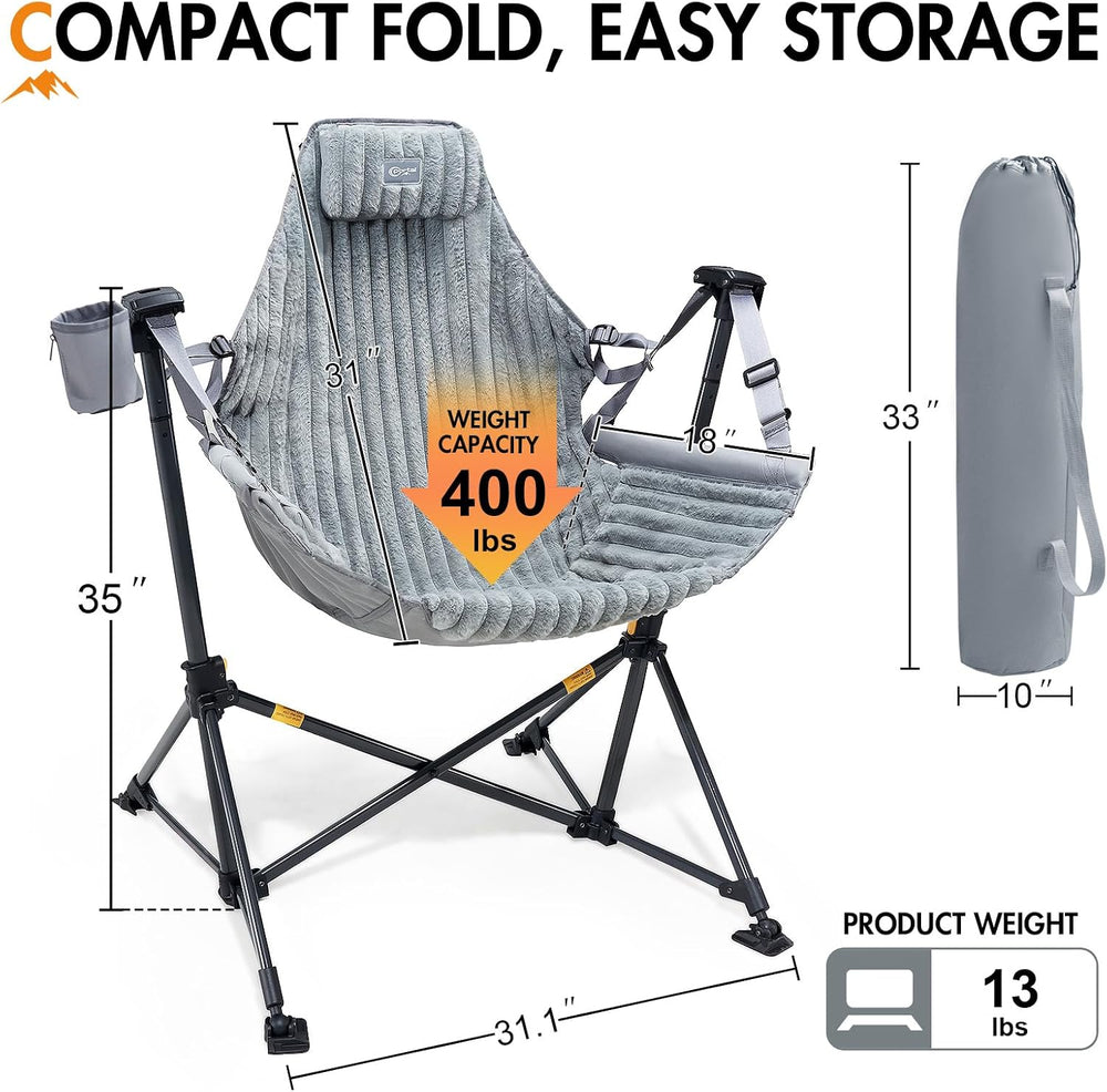 Portal Hammock Camping Chair,Adjustable Recline Backrest,Grey