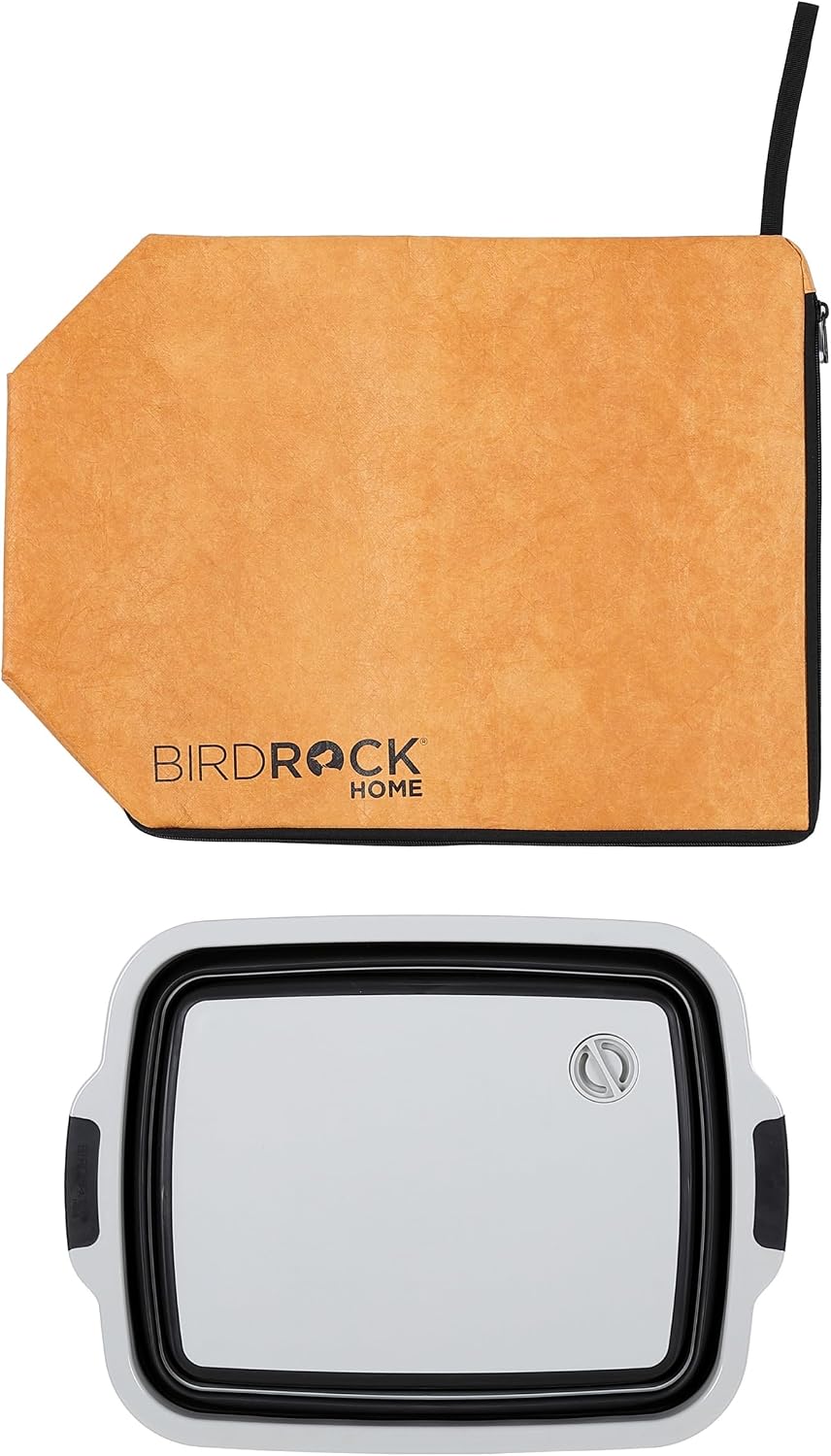 BIRDROCK HOME Collapsible Large BBQ Prep Tub & BBQ Resting Bag - Multi-Fu...