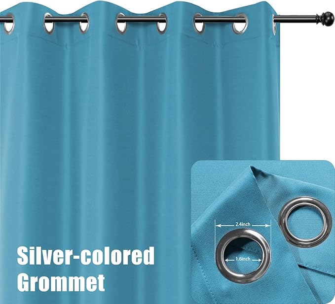 BONZER Extra Wide Waterproof Outdoor Curtains for Patio Heavy Privacy Light F...