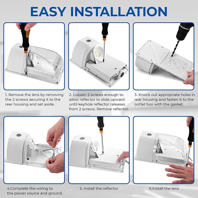 CINOTON 26W LED Wall Pack Light with Dusk to Dawn Sensor, 3000LM [100-277Vac]...