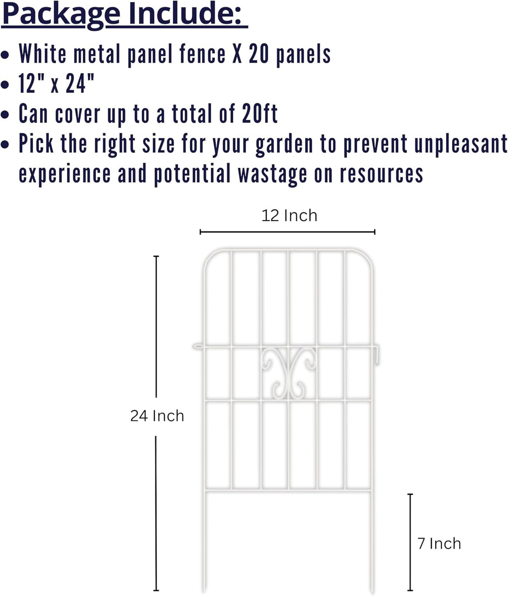 ShopLaLa Animal Barrier Fence (20 Panels) 12inx24in Decorative Fencing