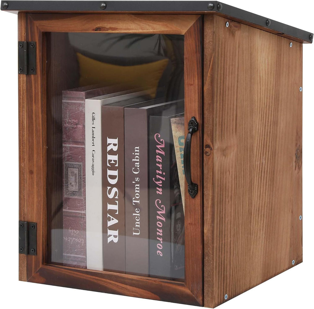 WONFUlity Library Box Outdoor,Free Library Box Little Outdoor Book Storage,Wo...