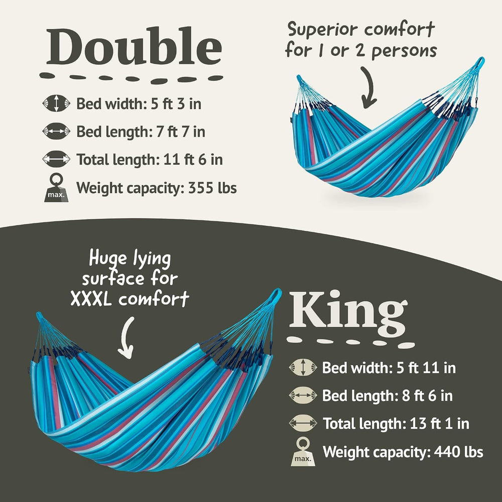 LA SIESTA Brisa Kingsize Outdoor Hammock — Colombian-Made Polypropylene, UV &...