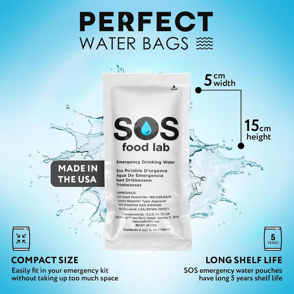 S.O.S Emergency Drinking Water – 62 Packets (4.22 oz Each) – 5-Year Shelf Lif...