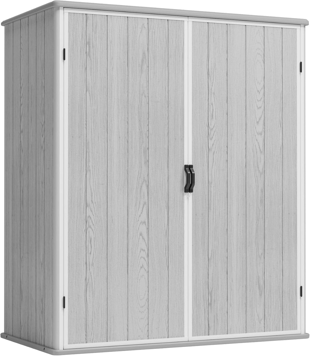 Greesum 5x3FT Plastic Outdoor Storage Shed with Floor, Light Gray