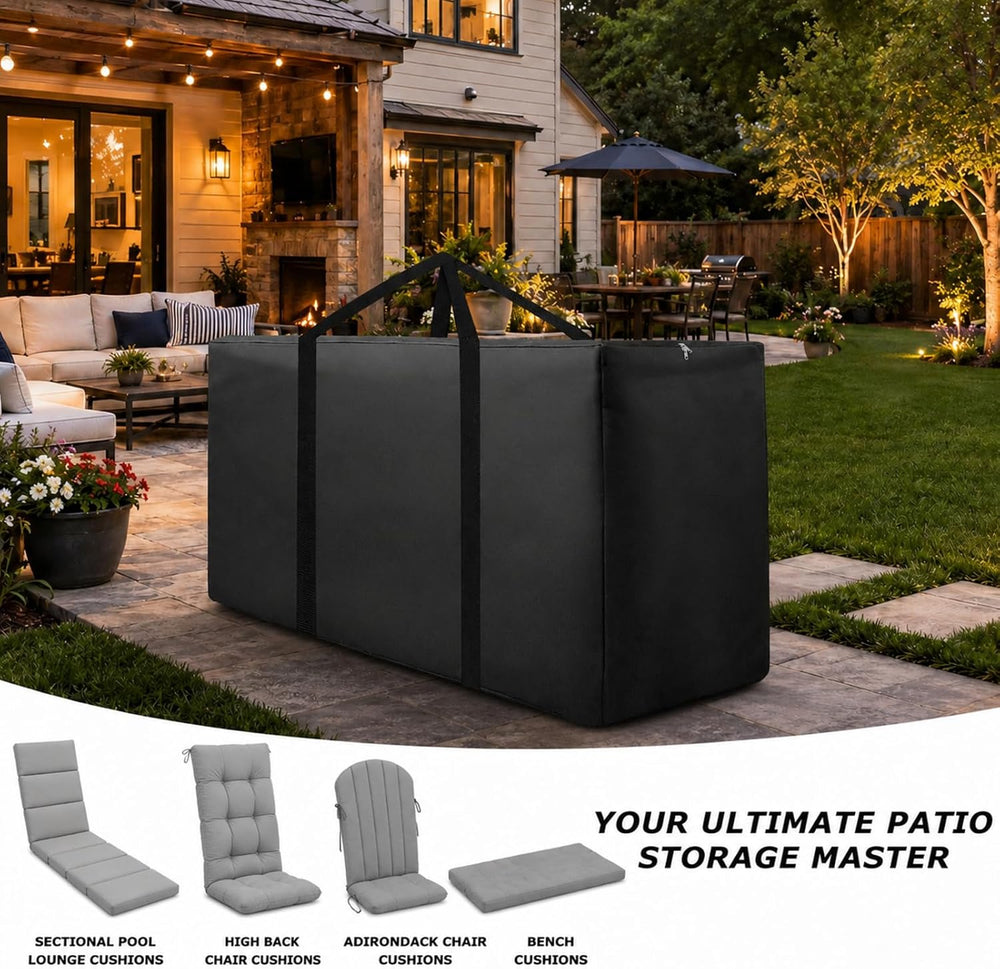 177 Gallon Extra Large Waterproof Patio Cushion Storage Bag, 68x30x20 Inch