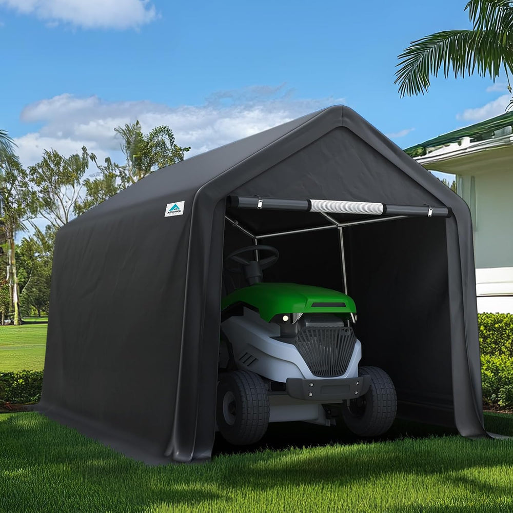 ADVANCE OUTDOOR 7x12 ft 2 Roll up Doors & Vents Outdoor Portable Storage ...