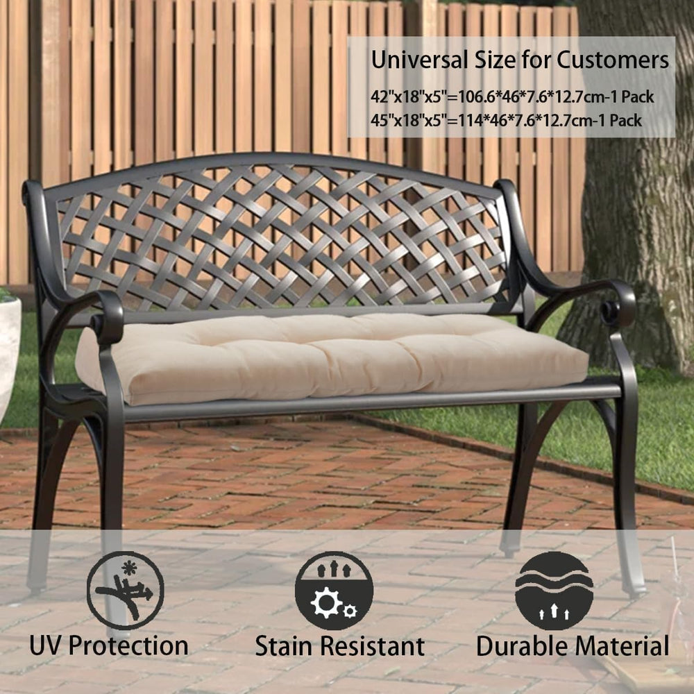 FUNHOME Outdoor Bench Cushion 42 x18 inch with Non-Slip Grips,Water Resistant...