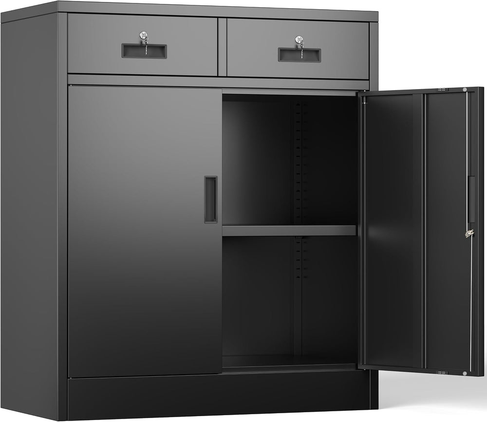 36" H Metal Storage Cabinet, Locking Storage Cabinet, Garage Storage Cab...