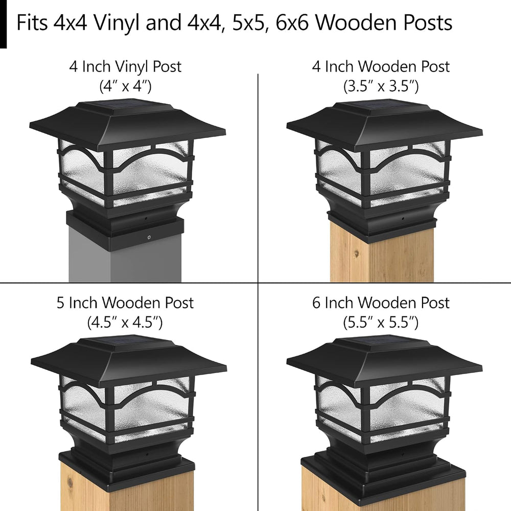 Davinci Lighting Premium Solar Outdoor Post Cap Lights - 4x4 5x5 6x6 - Bright...