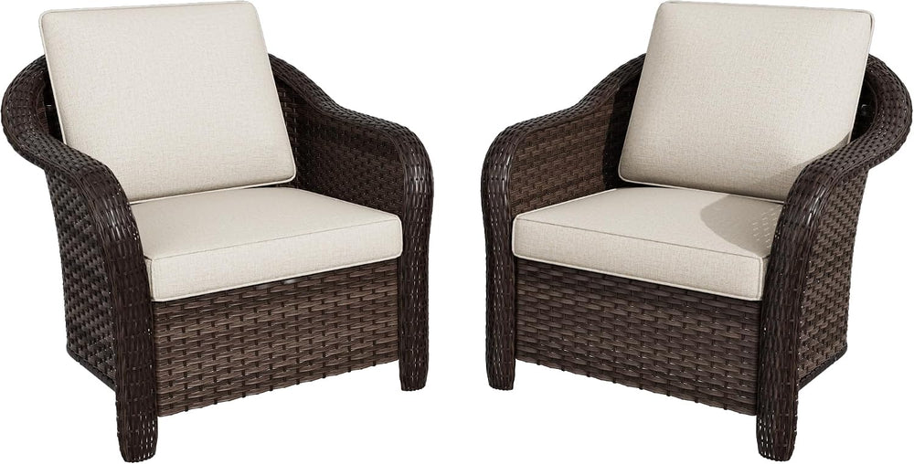 2 Piece Patio Furniture Set, Wicker Outdoor Conversation Set