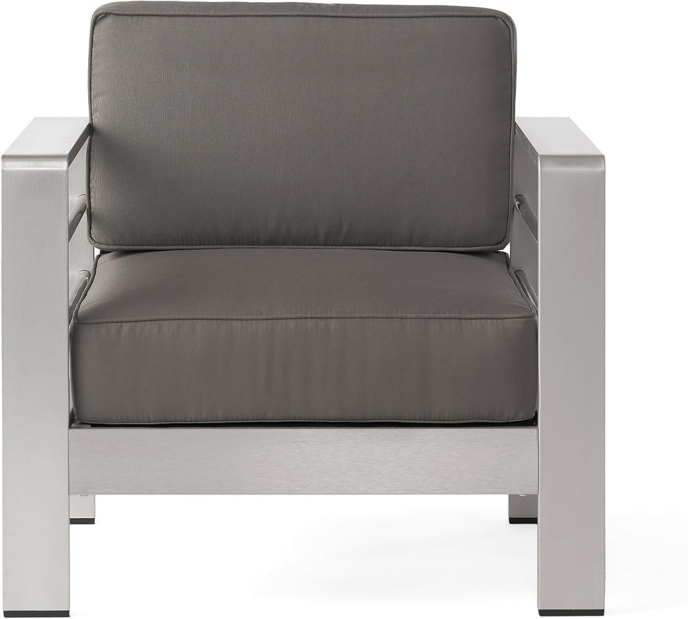 Christopher Knight Home Crested Bay Aluminum Patio Chat Set, 5-Pcs Set, Khaki...