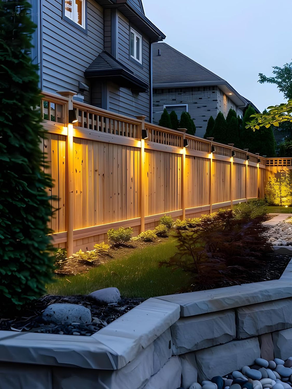 LEONLITE 4-Pack 3 Inch 5CCT Low Voltage LED Fence Lights Outdoor