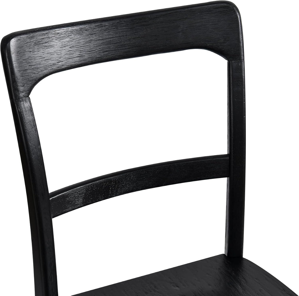 DUHOME Black Wooden Dining Chairs Set of 2,Ladder Back Kitchen Chairs