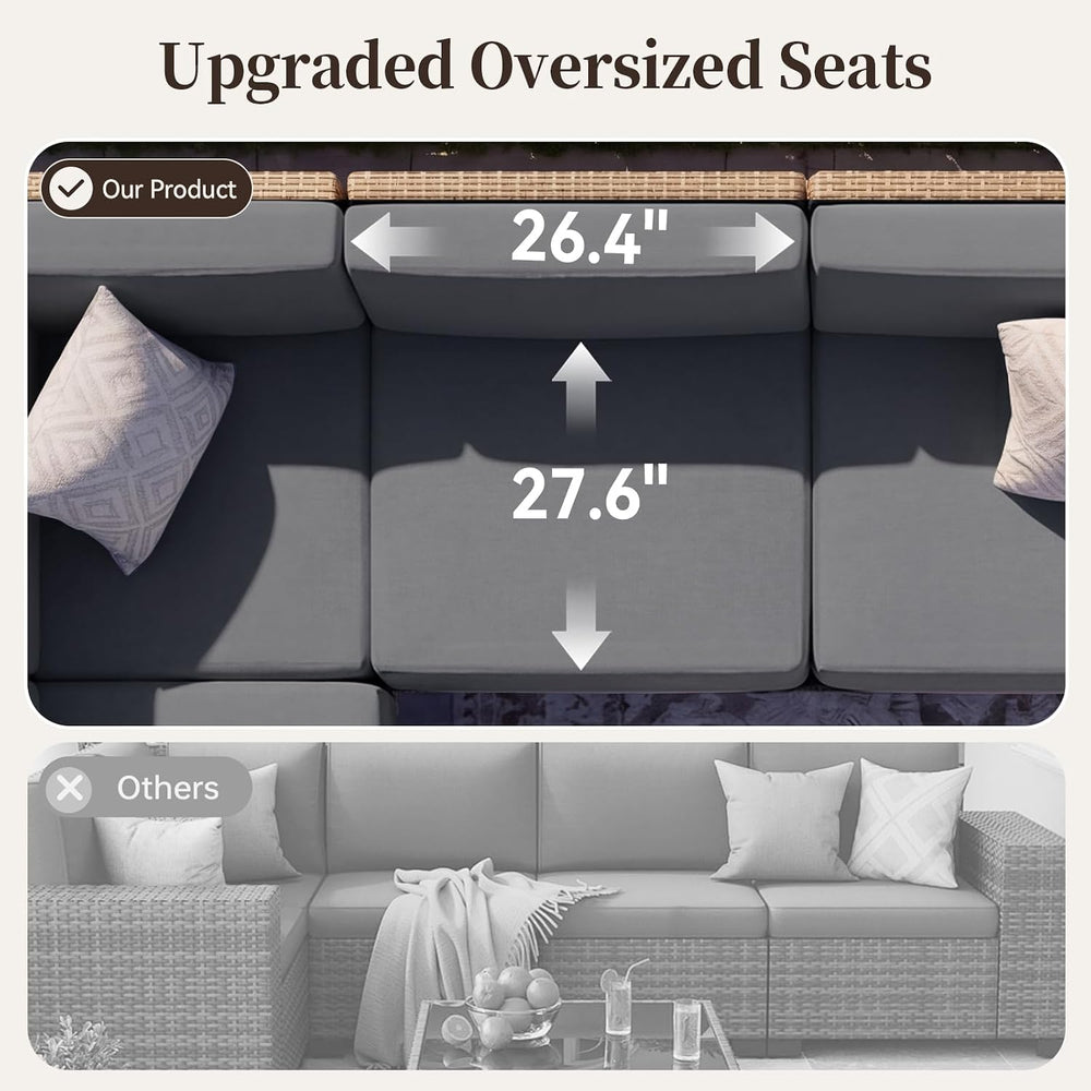 LazySunsets Patio Furniture Set with 10'' Ultra-Thick Cushions
