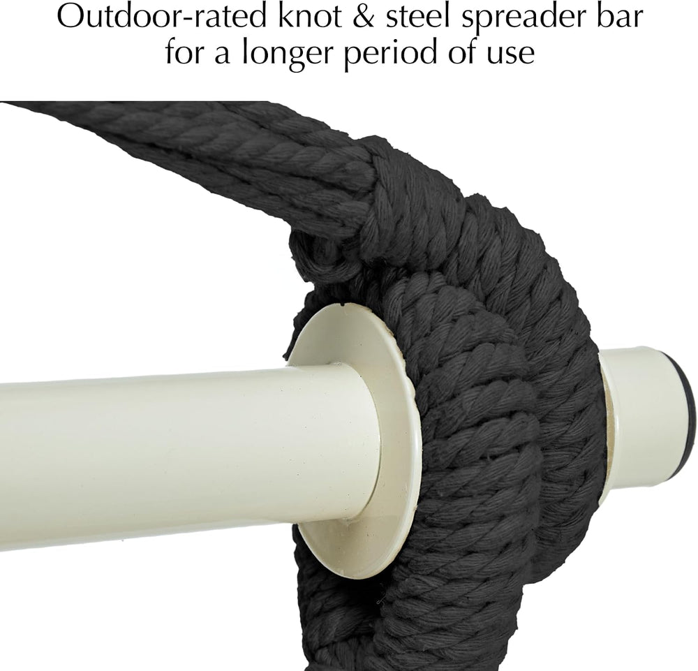 PNAEUT Hammock Chair Hanging Rope Swing for Outside Indoor for Bedroom, Outdo...