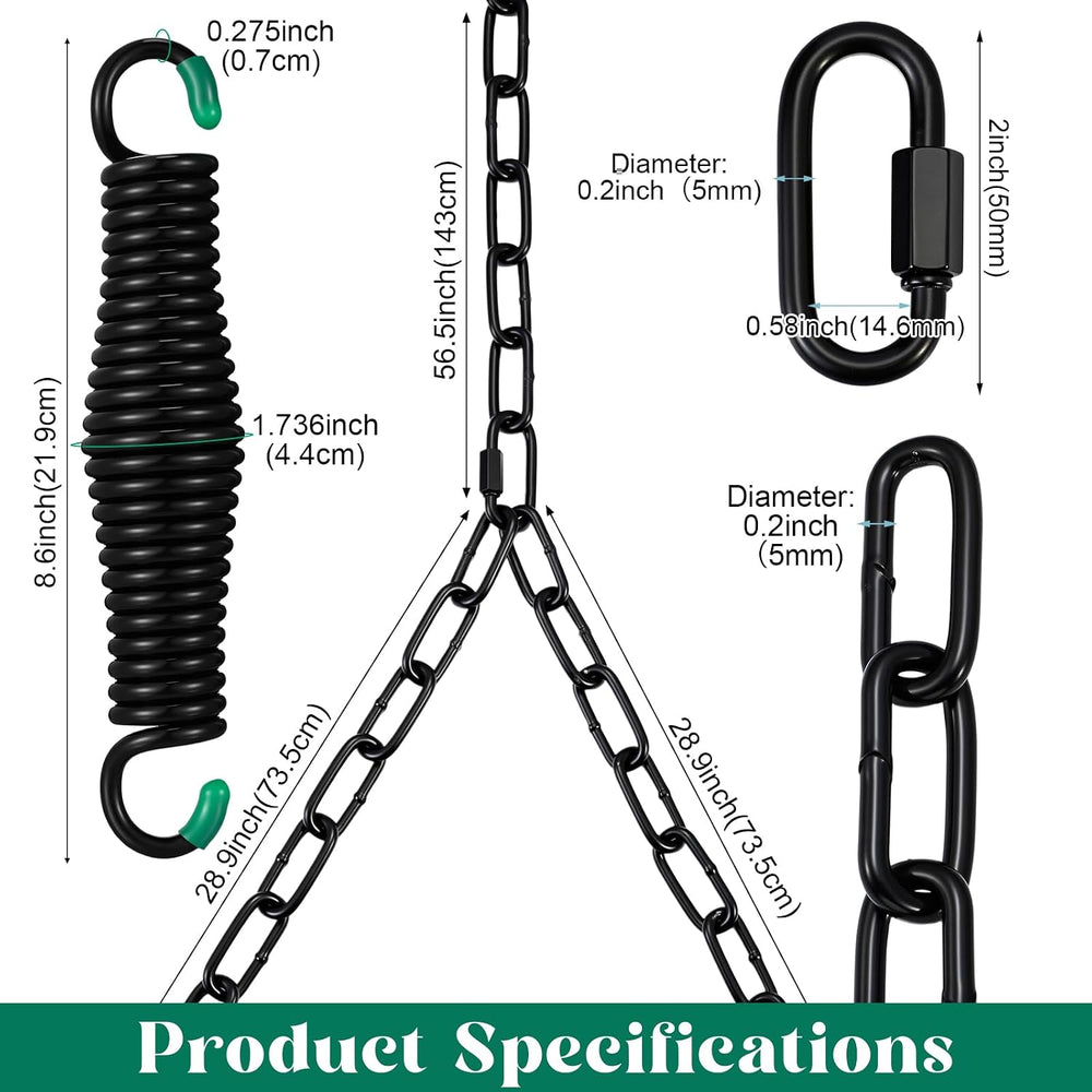 Heavy Duty Porch Swing Hanging Kit with Springs, 1500 Lbs Capacity, up to 7.1...