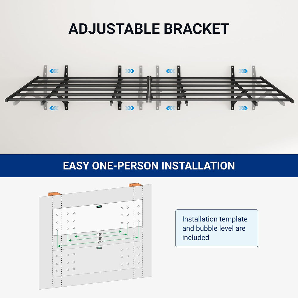 FLEXIMOUNTS PRO 2 Pack 2x6ft Heavy Duty Garage Storage Wall Shelving, Black