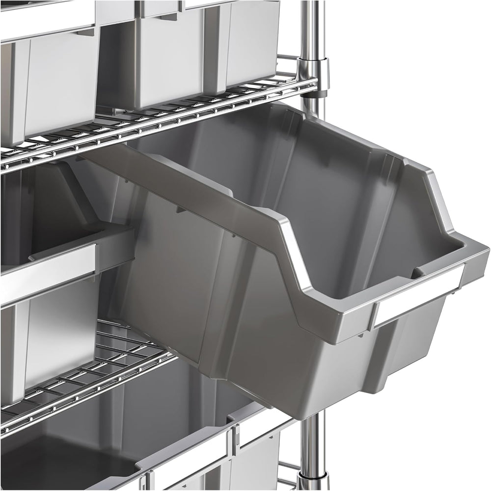 8-Tier NSF 24-Bin Steel Wire Shelving Rack, 36"W x 14.25"D x 63.5&q...