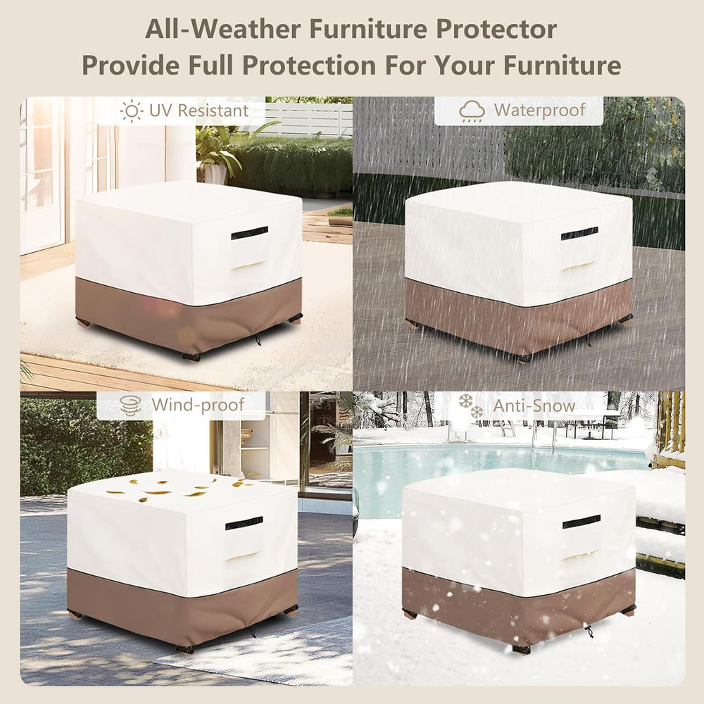 Outdoor Ottoman Cover Waterproof, 32" W x 32" D x 18" H