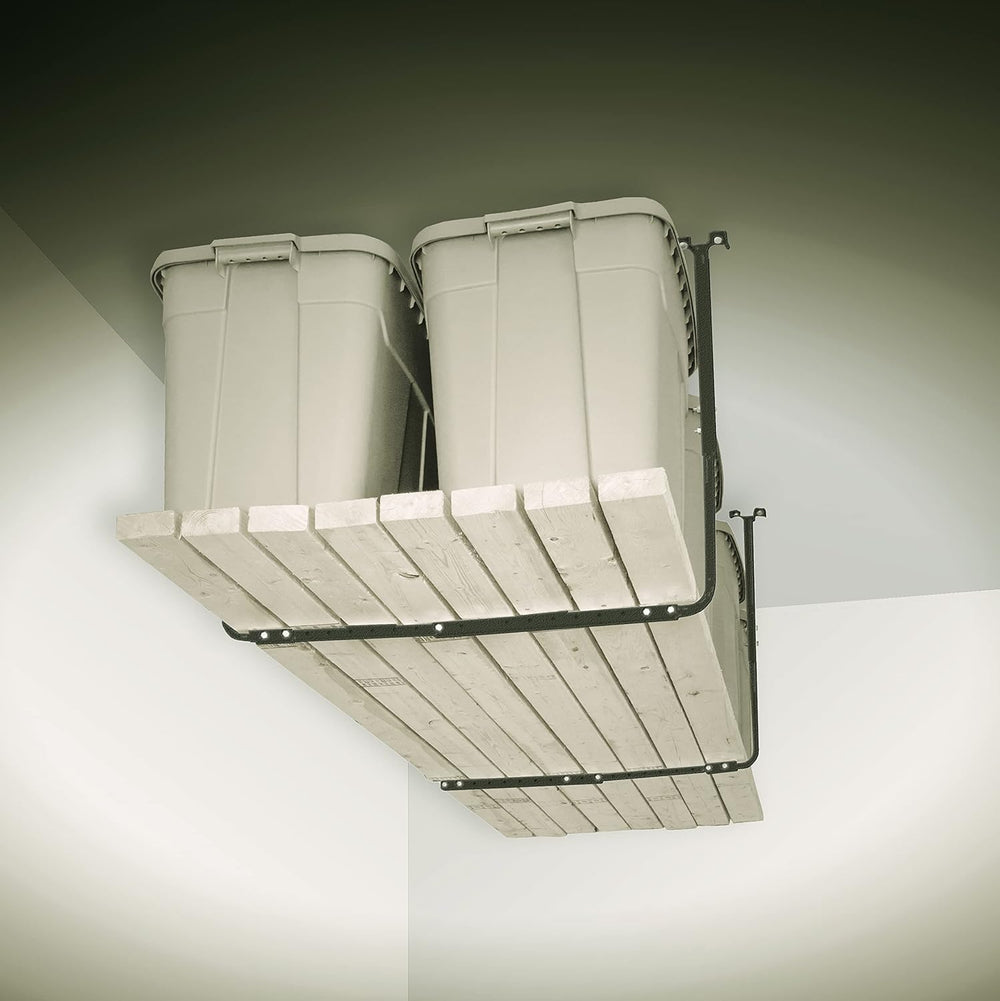 HyLoft Adjustable Garage Ceiling Mount Storage Rack Kit, Ceiling Shelving Mou...