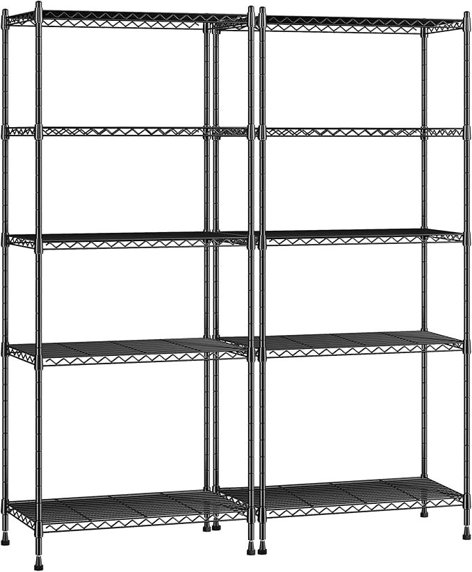 Storage Shelves Adjustable Metal Shelving Unit 5 Tier Wire Shelving,1010LBS P...