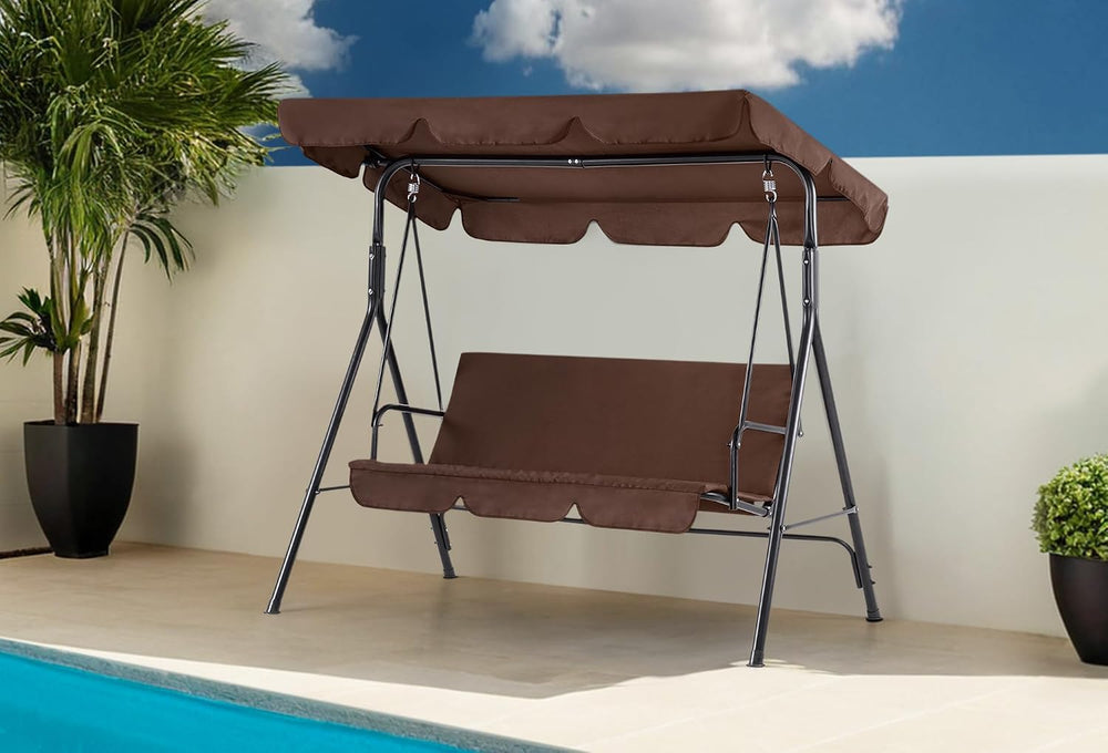 MCombo 2-3 Person Outdoor Patio Swing Chair, Convertible Canopy Hanging Swing...