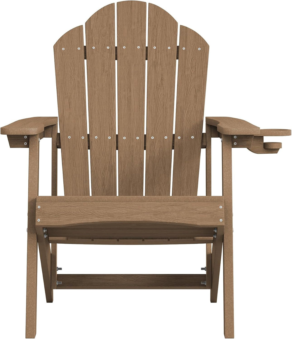 LUE BONA HDPE Adirondack Chairs Set of 2, Brown Fire Pit Chairs