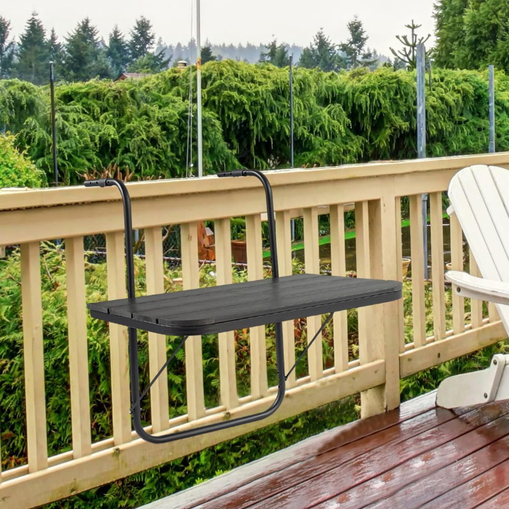 Balcony Railing Table Hanging Folding Deck Railing Table Outdoor Balcony Bar ...
