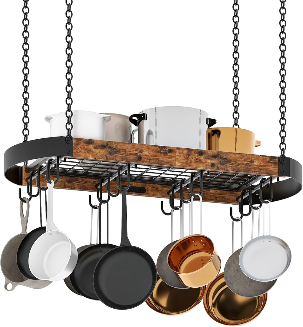 CHOEZON 31.7-Inch Hanging Pot Rack, Space-Saving Pot Hanger for Kitchen, Ceil...