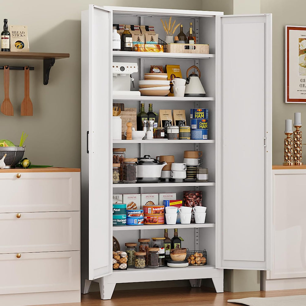 75"Pantry Cabinet,Kitchen Storage Cabinet with 5 Adjustable Shelves