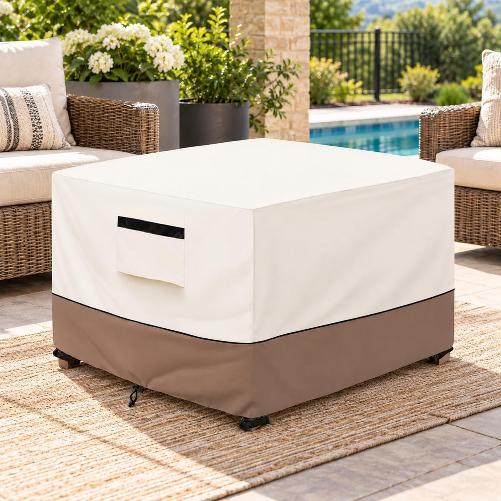 Outdoor Ottoman Cover Waterproof, 32" W x 32" D x 18" H