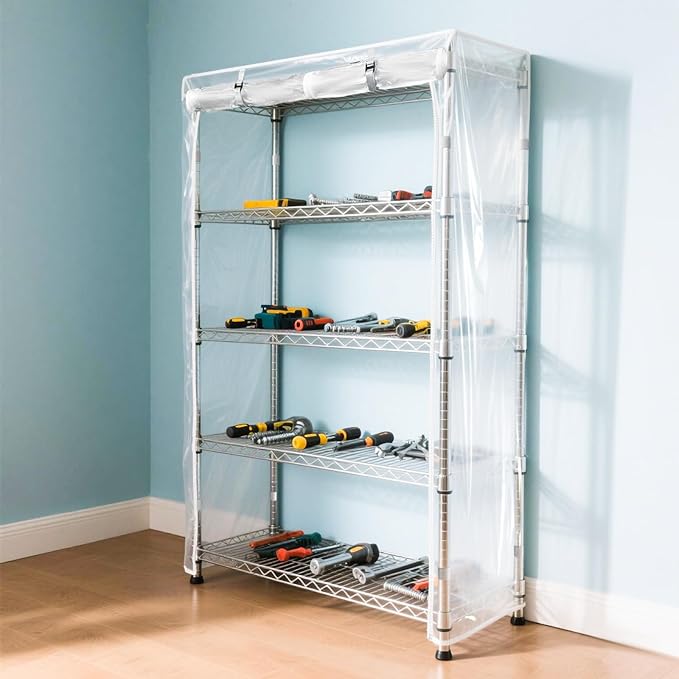 Waterproof Shelf Cover,Durable Dustproof Storage Wire Rack Covers,Outdoor She...