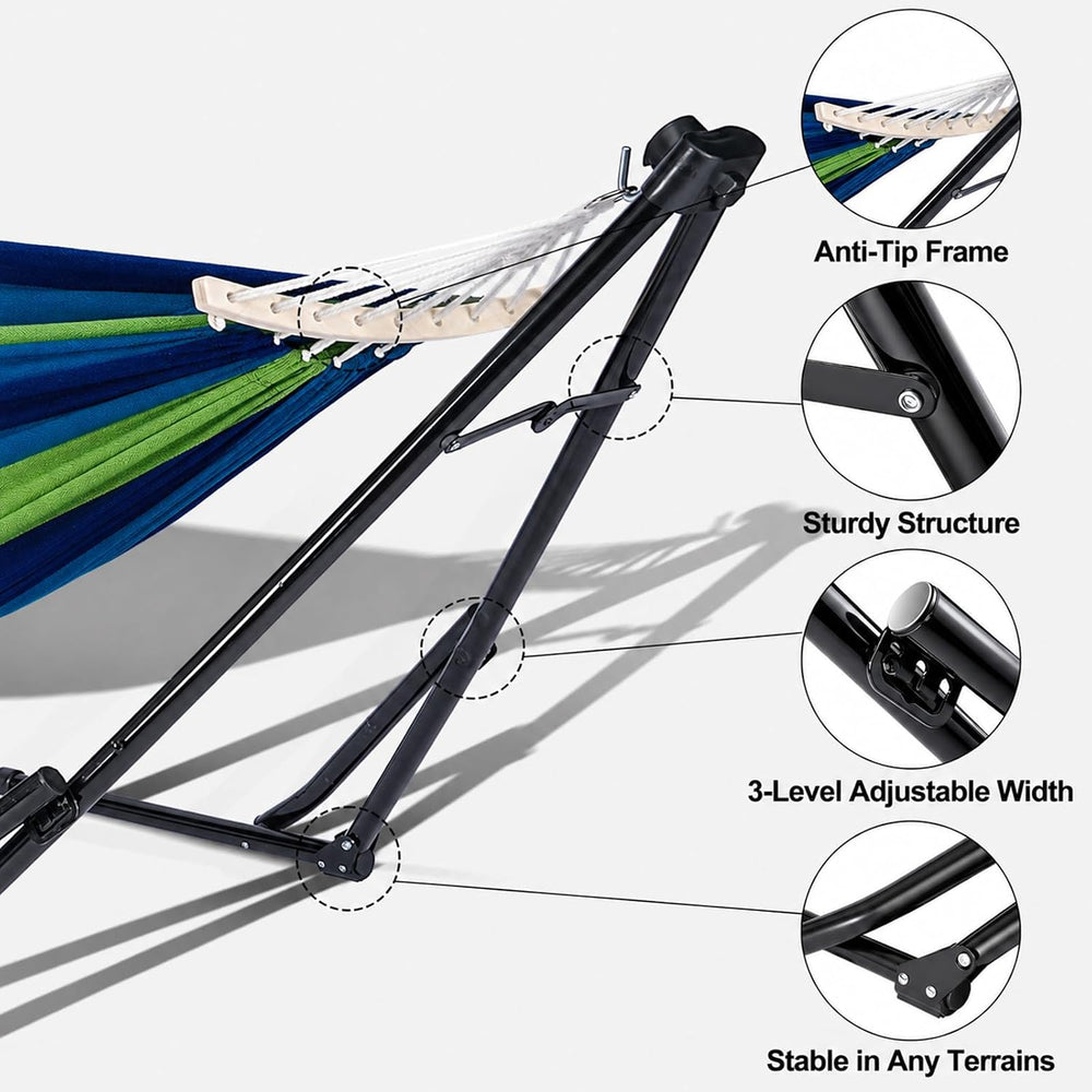 2-in-1 Hammock Chair with Stand, Portable Hammock, Cyan