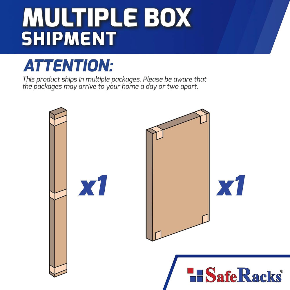 SafeRacks 4x6 Overhead Garage Storage Rack, 500 lb, 24"-45" Drop, W...