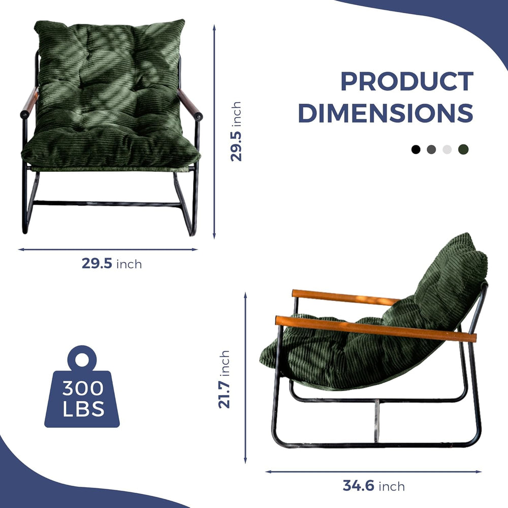 MAXYOYO Modern Accent Chair, Comfy Living Room Chair with Metal Frame