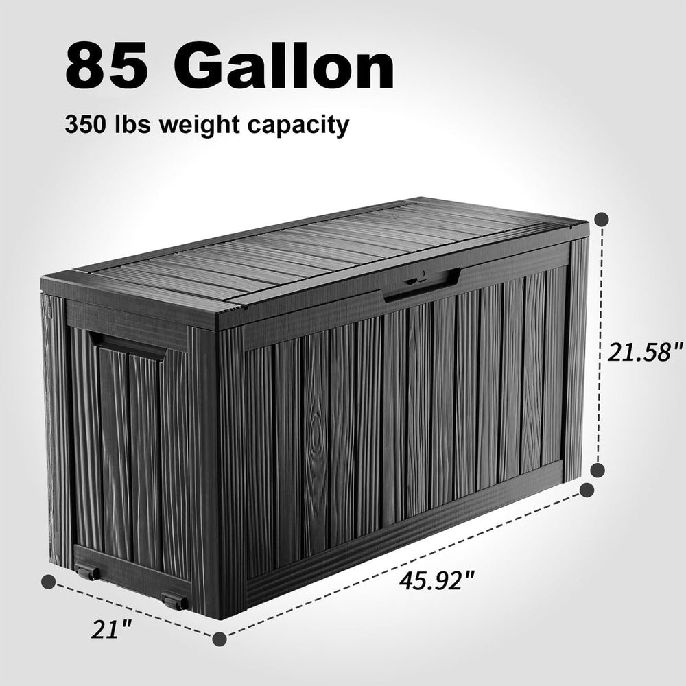 Outdoor Waterproof Resin Storage Deck Box Lockable Outside Bench UV Resistant...