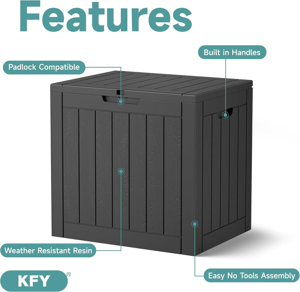 30 Gallon Waterproof Resin Deck Box, UV Resistant Outdoor Storage for Garden,...