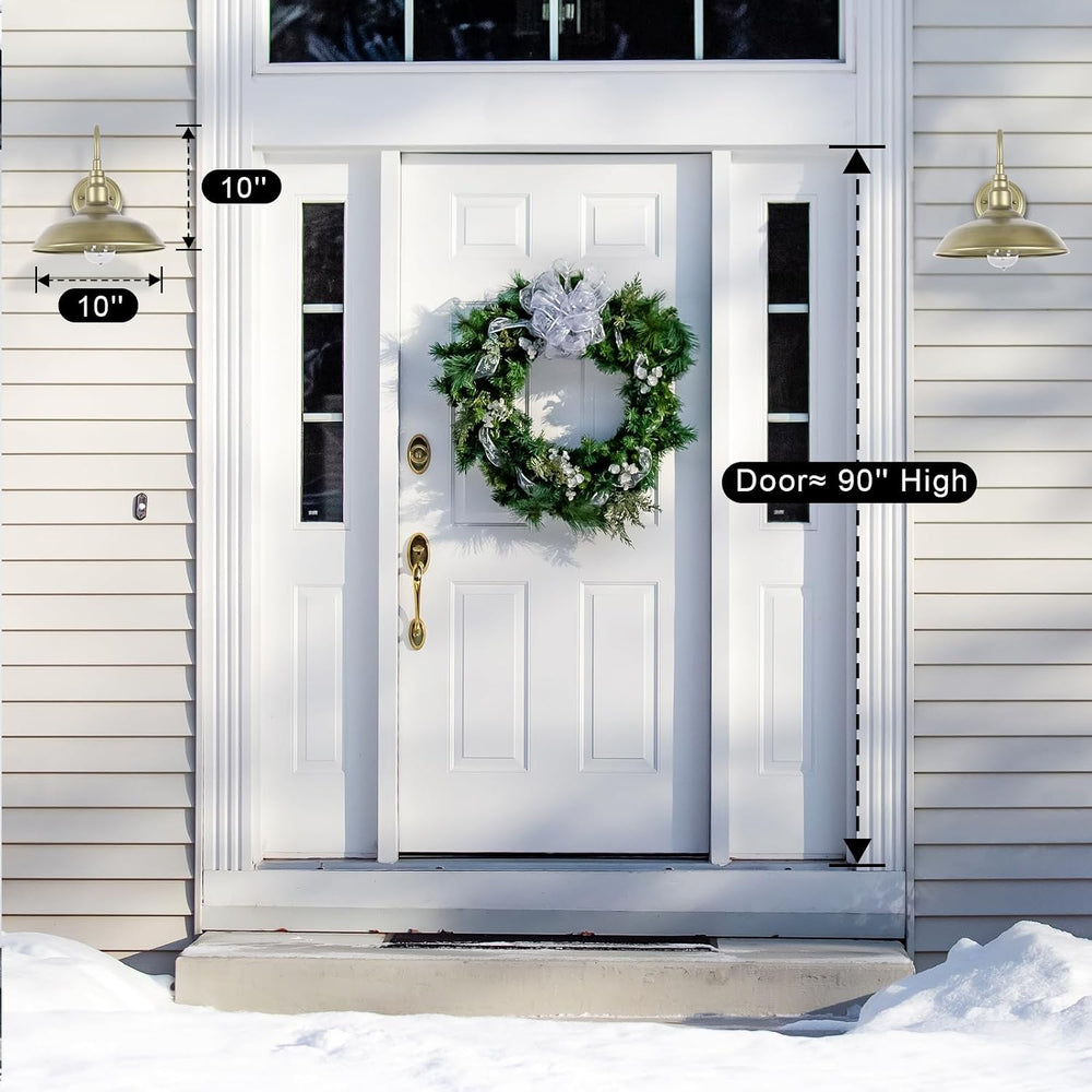 10 Inch Gooseneck Barn Light for Farmhouse, Brass Exterior Barn Style Light F...