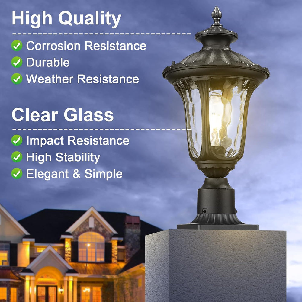 Outdoor Post Lights Fixtures, 18'' Medium Black Aluminum Waterproof a...