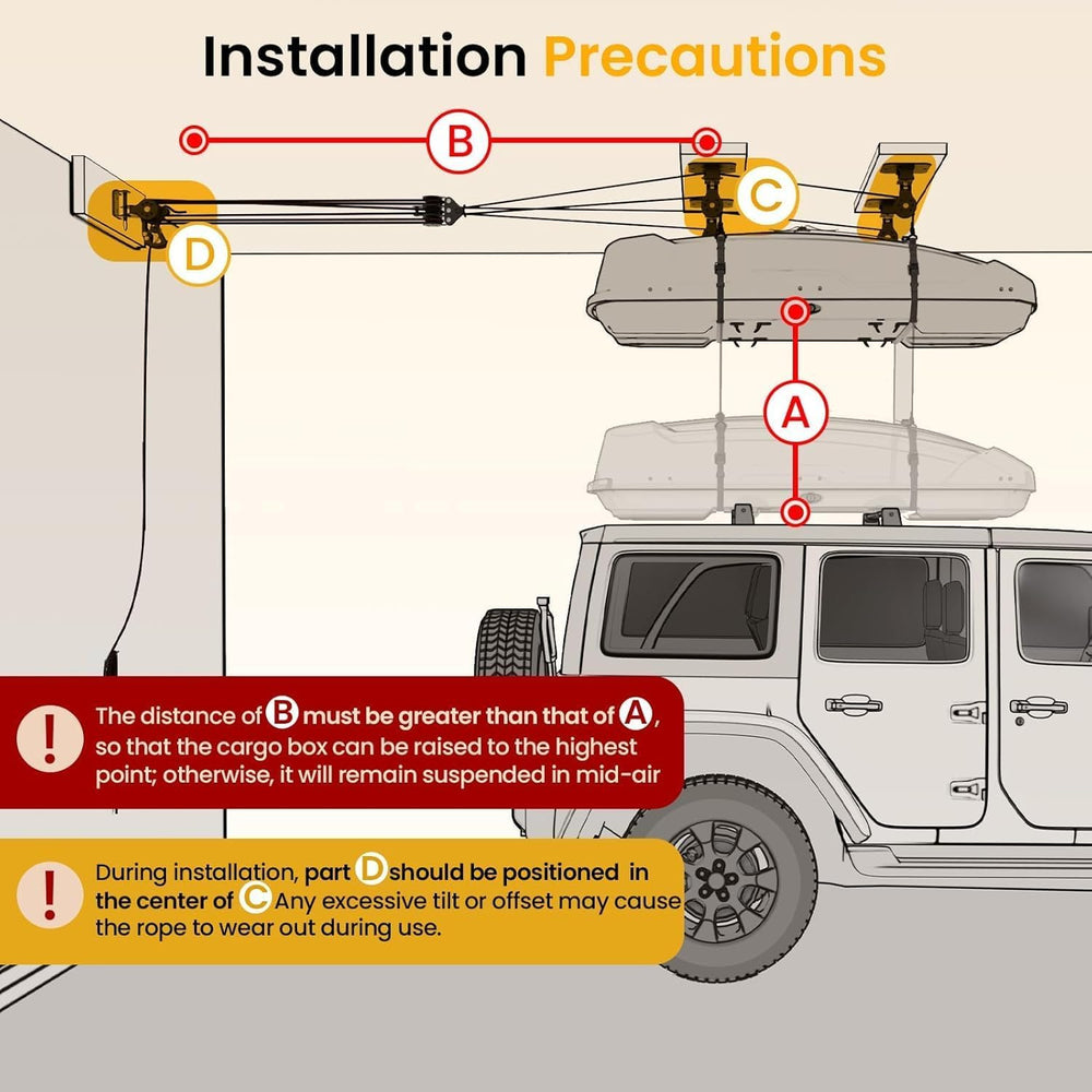 Cargo Box Ceiling Storage Hoist,180lbs Pulley System for Overhead Garage Ceil...