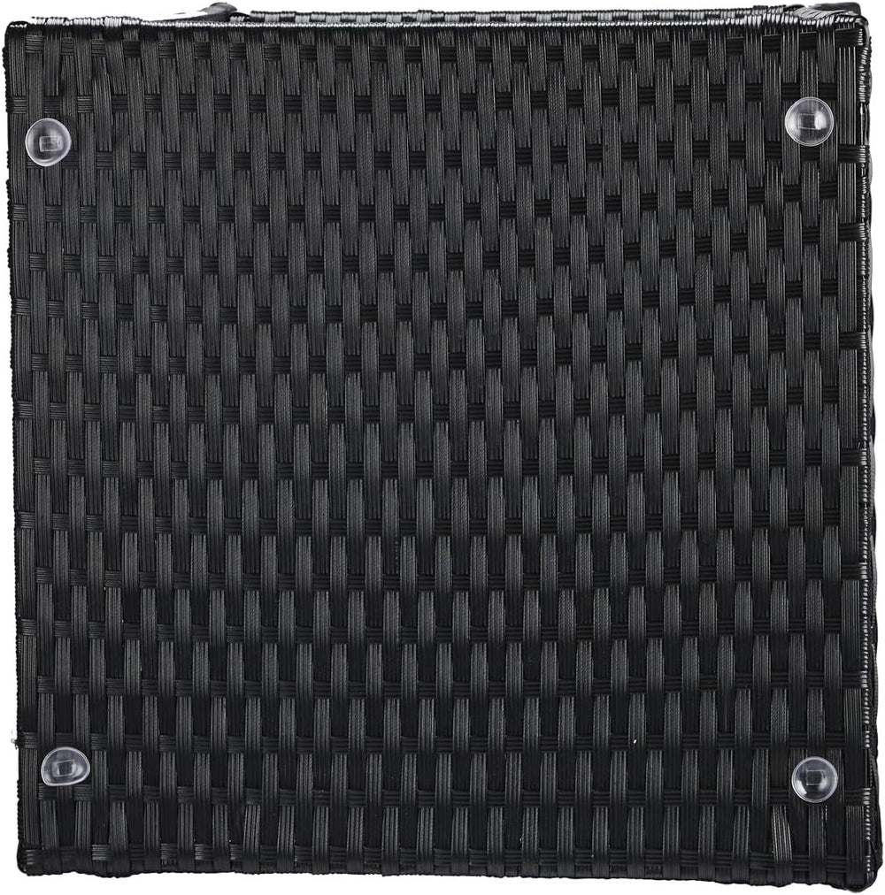 Outdoor Wicker Rattan Side Table, Square Rattan Coffee End Table Patio Wicker...